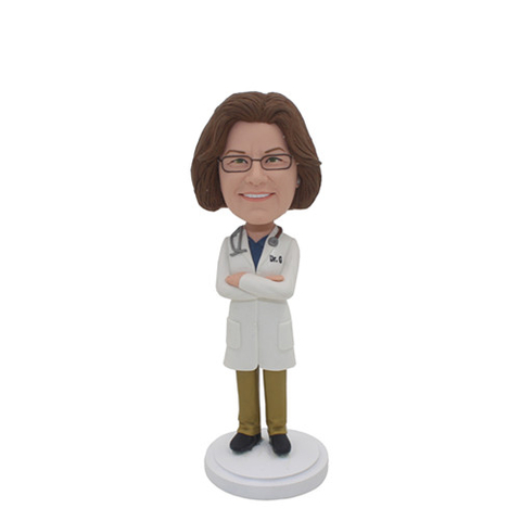 Doctor Bobble Head con estetoscopio alrededor del cuello