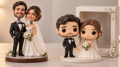 العرف Bobblehead والفينيل نمط الشكل Comparison.jpg